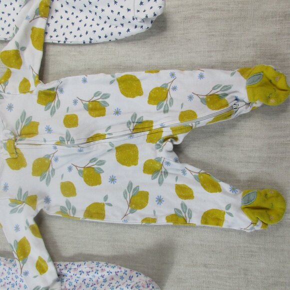 Lot of 3 Carter's Sleep & Play Sleeper Kids 3M Multi Floral Long Sleeve Back Zip - Picture 3 of 6
